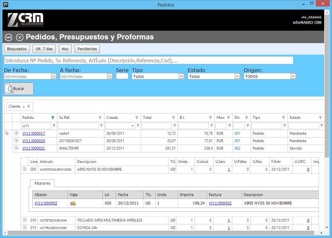 Seguimiento Pedidos CRM